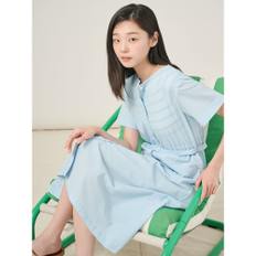 시어서커 보트넥 원피스  스카이 블루 (BF5671C01Q)