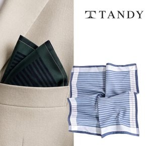 TANDY 심플 스트라이프 손수건 스카프