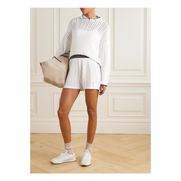 브루넬로쿠치넬리 오픈니트 코튼 쇼츠 화이트 1647597355286304