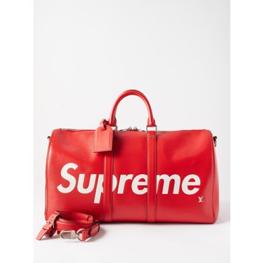 Red Louis Vuitton X Supreme 45cm holdall