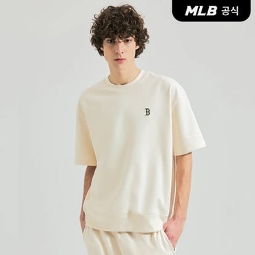 MLB [코리아공식]베이직 스몰로고 오버핏 반팔 맨투맨 BOS (D.Cream)