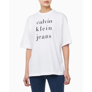 Calvin Klein Jeans 여성 CKJ 로고 반팔 티셔츠(47B827G)