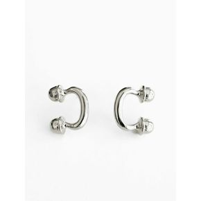 SIGNATURE STUD EARRING_SILVER 시그니처 스터드 귀걸이 실버