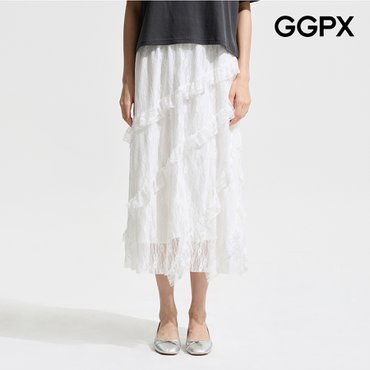 GGPX 사선 캉캉 레이스 스커트 (GP5SK001F)