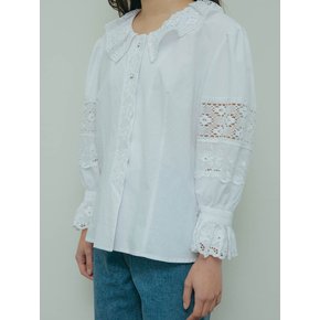 ANTIQUE MIX LACE BLOUSE - WHITE