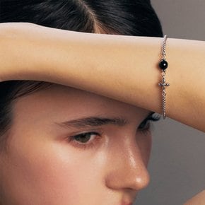 [~9/27 헤어핀 증정]vintage onyx & cross bracelet