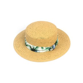 Hawaii Line Beige Flat Panama Hat 여름페도라