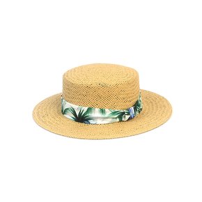 Hawaii Line Beige Flat Panama Hat 여름페도라