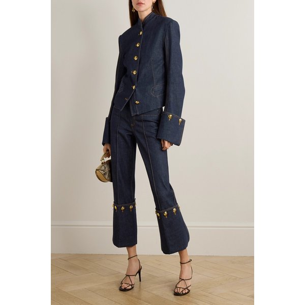 골드 버튼 장식 데님 재킷 46376663162996952