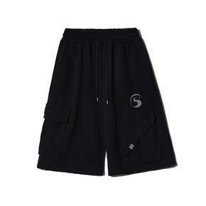 TS LOGO BERMUDA SWEAT PANTS (BLACK)