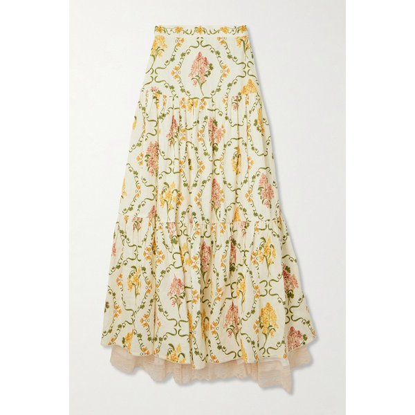 아니스 코르디예라 티어드 레이스 트림 플로럴 스커트 46376663162984718