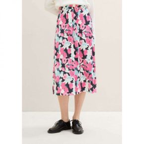 4588241 TOM TAILOR MIT BLUMENMUSTER - A-line skirt pink colorful floral design