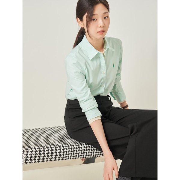 [Essential] 옥스포드 스트레치 레귤러핏 셔츠  애플 그린 (BF5864E01K)