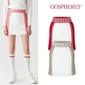 고스피어 GOSPHERES WOMAN BAND LOGO KNIT SKIRT_PW3WMS24