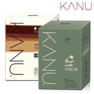 동서 [맥심] 카누 더블샷라떼 30T+디카페인 라떼 30T