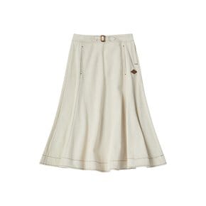 [스타필드코엑스][꼬모니노즈] 여성 COTTON FLARED SKIRT [CREAM]