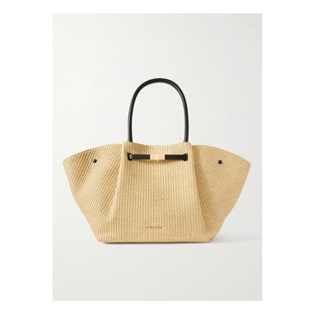 DEMELLIER 드멜리어 뉴욕 가죽 트리밍 라피아 토트 베이지 1647597357778885