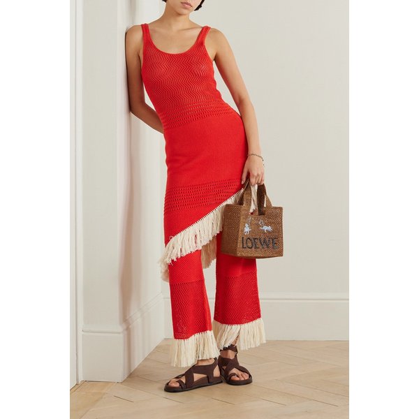 에스코비도 넷 서스테인 카리사 프린지 어시메트릭 코튼 미디 원피스 1647597331218621