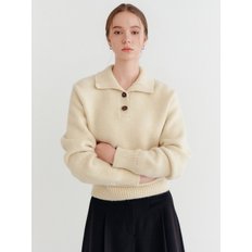 신디 라쿤 카라 니트_베이지 / CINDY RACCOON COLLAR KNIT_BEIGE