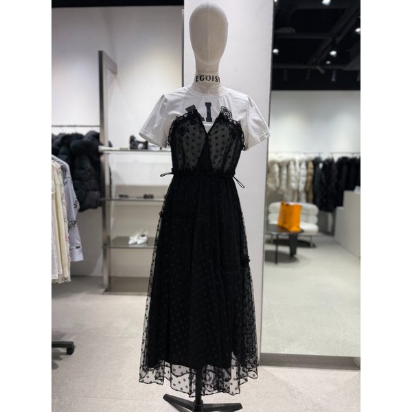 [여주점] 티셔츠 레이어드 포인트 스트링 롱 원피스 ER2RD562