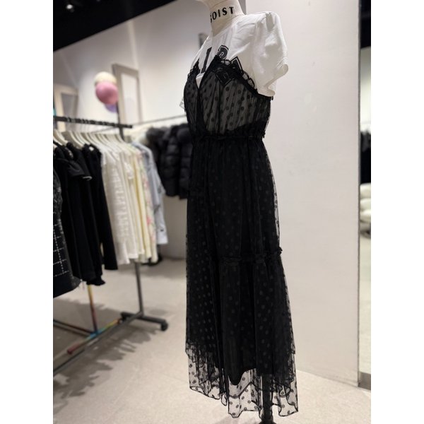 [여주점] 티셔츠 레이어드 포인트 스트링 롱 원피스 ER2RD562