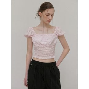 Lace Puff T-Shirt, Pink