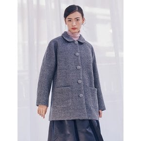 Classic Round Collar Half Coat_gray