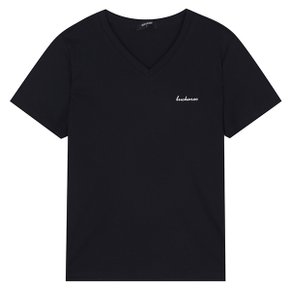 [여주점] 여성 60수 양면실켓 로고 V넥 반팔 티셔츠(B232TS610P)