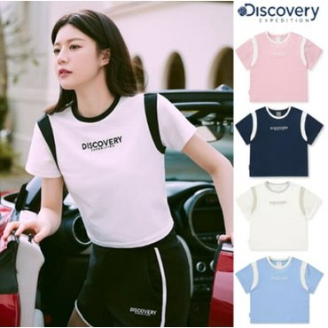 디스커버리 [24S/S] 디스커버리 DWTR46041 여성 애슬레저 크롭 반팔
