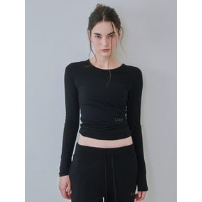 Slim lazy long sleeve t-shirt (Black)