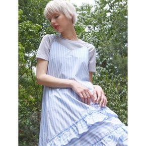 FRILL POINT FLARE DRESS_BLUE