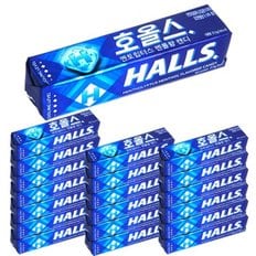 HALLS 호올스 스틱 멘톨 사탕 졸음방지 캔디 멘토립터스 20개