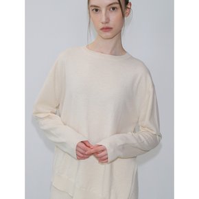 Asymmetric cashmere wool sweater IVORY