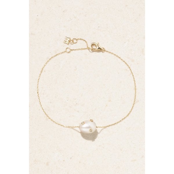 마테오 14k 골드 진주 다이아몬드 브레이슬릿 오프 화이트 1647597321865134