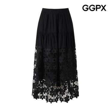 GGPX 로맨틱 하프 플라워 레이스 스커트 (GP6SK011F)