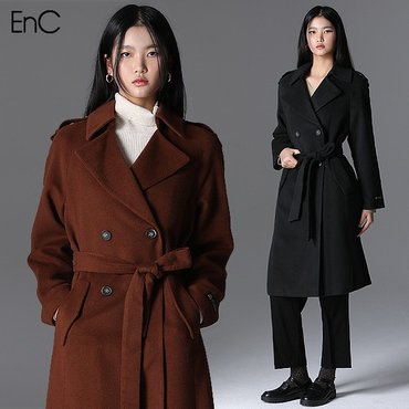 EnC 캐시미어 더블 롱 울코트