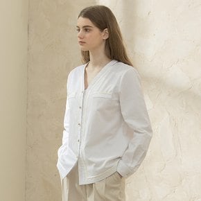 V NECK TAPE BLOUSE IVORY