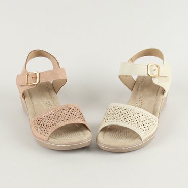 원더슈즈 엘레나 말랑 쿠션 가죽 샌들 3.5CM P-S34