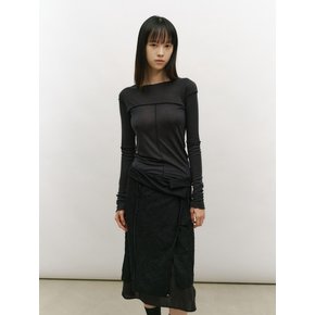 SOFT STITCH LINE T-SHIRT [CHARCOAL]