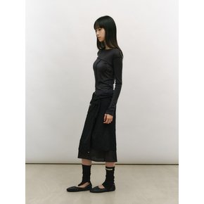 SOFT STITCH LINE T-SHIRT [CHARCOAL]