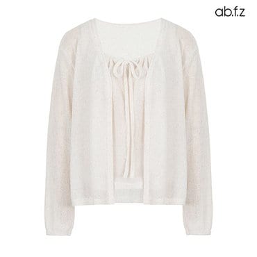 ab.f.z [ab.f.z/신상] 리본끈 린넨 가디건 나시 세트 (AFZ2MY32A)