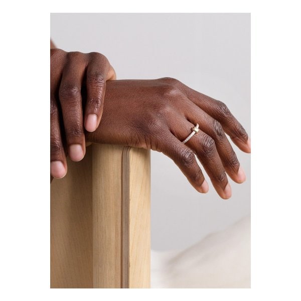 투게더 로듐 도금 18k 화이트 골드 다이아몬드 링 1647597357246848