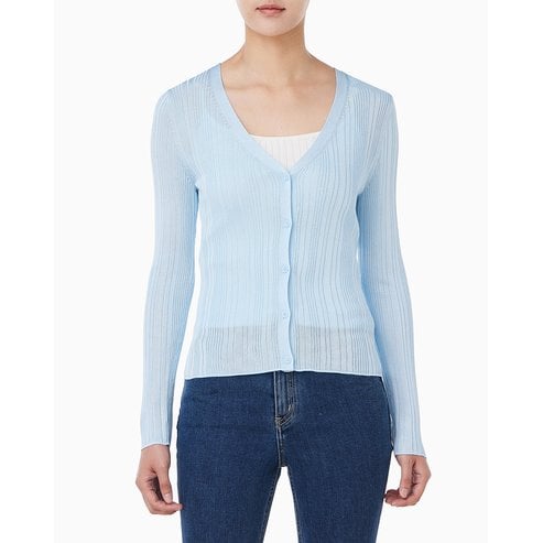 Calvin Klein Jeans 여성 샤이니 비스코스 립 가디건(47C303G)