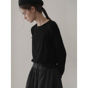 Almond layered t-shirt (black)