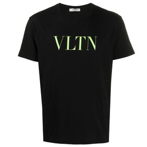 VLTN 네온 로고 프린트 티셔츠 11주년 블랙 UV3MG10V 3LE HW8