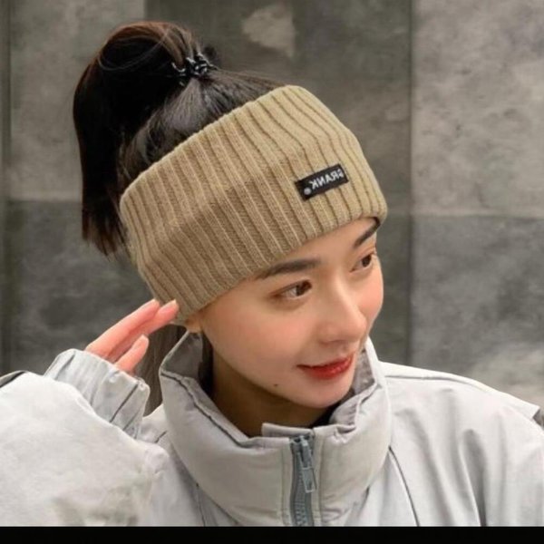 [옷자락] 여성 따뜻한 겨울 신축성 니트 짜임 방한 헤어밴드