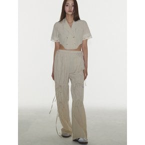 RIBBON PANTS IN BEIGE (리본 셔링 바지)