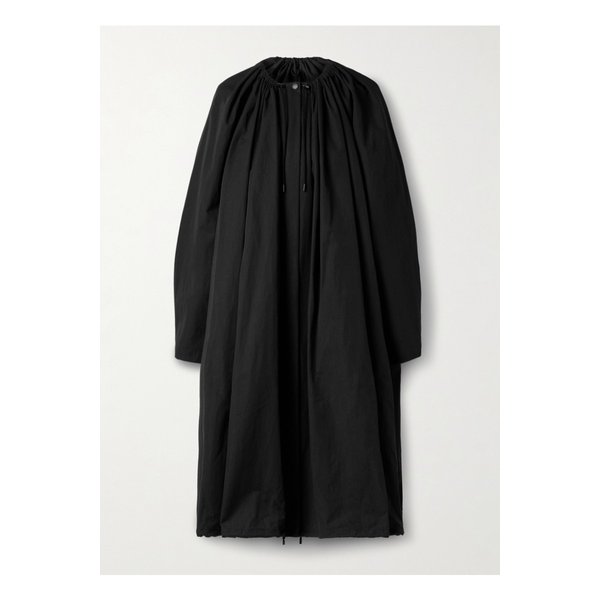 오버사이즈 개더  코튼 혼방 코트 블랙 46376663162898902