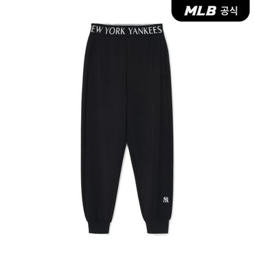 MLB [코리아공식] 여성 베이직 럭슬레저 하이웨이스트 조거팬츠 NY (Black)