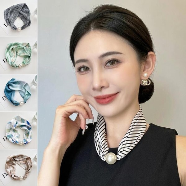 [옷자락] 여자 진주 포인트 11컬러 넥 포인트 스카프